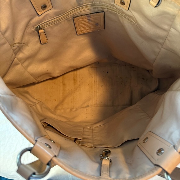 Coach Metallic Gold and Tan Tote Bag - Picture 9 of 10